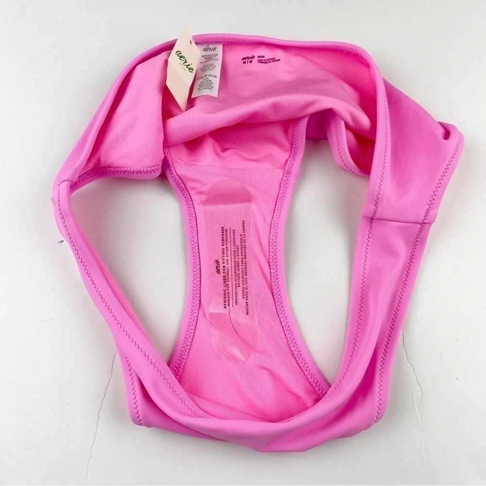 Aerie Full Coverage Classic Bikini Bottom Pink Size M NWT
